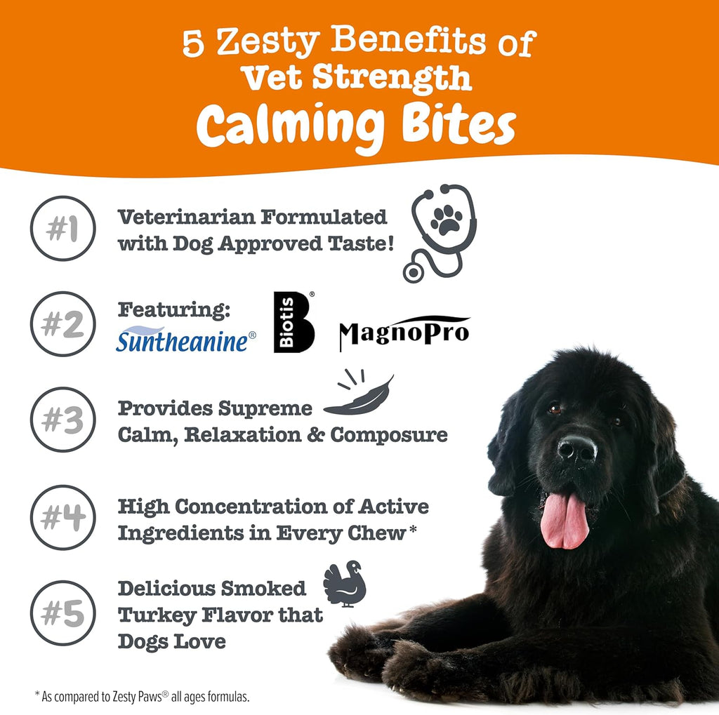 Zesty Paws Calming Chews for Dogs with Melatonin, Smoked Turkey, 90ct K90463
