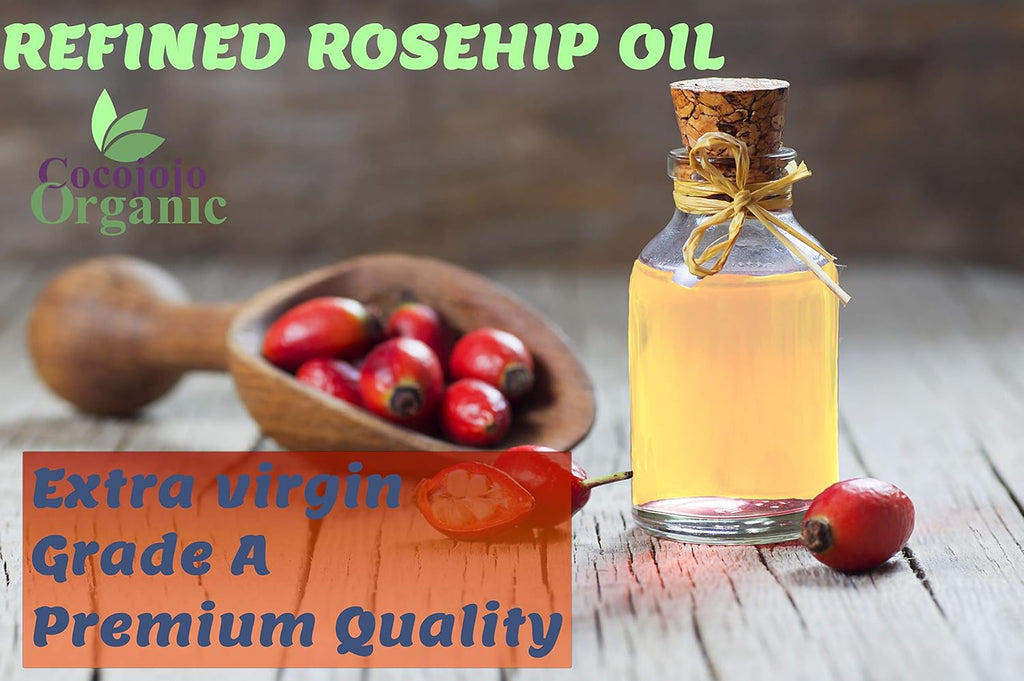cocojojo Organic Rosehip Oil for Face, Hair, Skin & Nails - 16 Oz C483