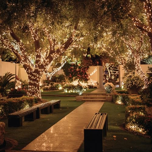TW SHINE Halloween Lights 328FT Outdoor String Lights with Remote, Purple & Orange F53527