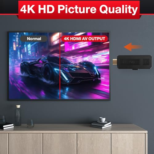Wireless Retro Game Stick 4K HDMI Console with 42,000 Games and Dual Controllers B335