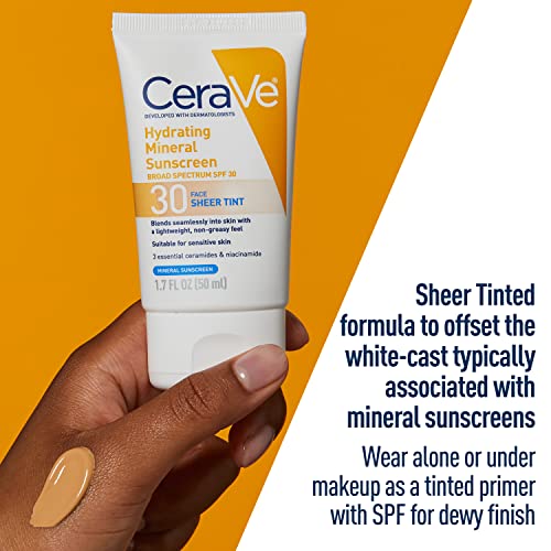 CeraVe Hydrating Mineral Sunscreen with Sheer Tint SPF 30, 1.7 oz K69722