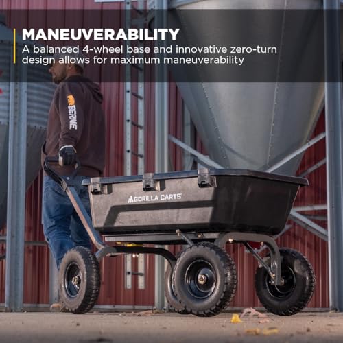 Gorilla Carts Heavy-Duty Dump Cart, 600 lb Capacity, Steel Frame Y885543