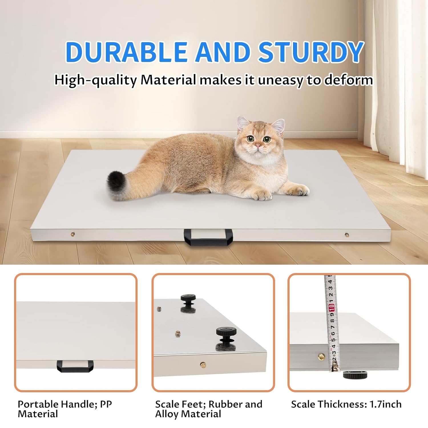 Veterinary Scale Digital Pet Scale Max 660lbs Heavy Duty Livestock Scale with Power Adapter W176