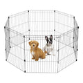 IRIS USA Metal Dog Playpen, 8-Panel 36" Pet Playpen, Puppy Playpen, Indoor/Outdoor Dog Fence, 58 x 58 x 36, Foldable, Custimzable, Black