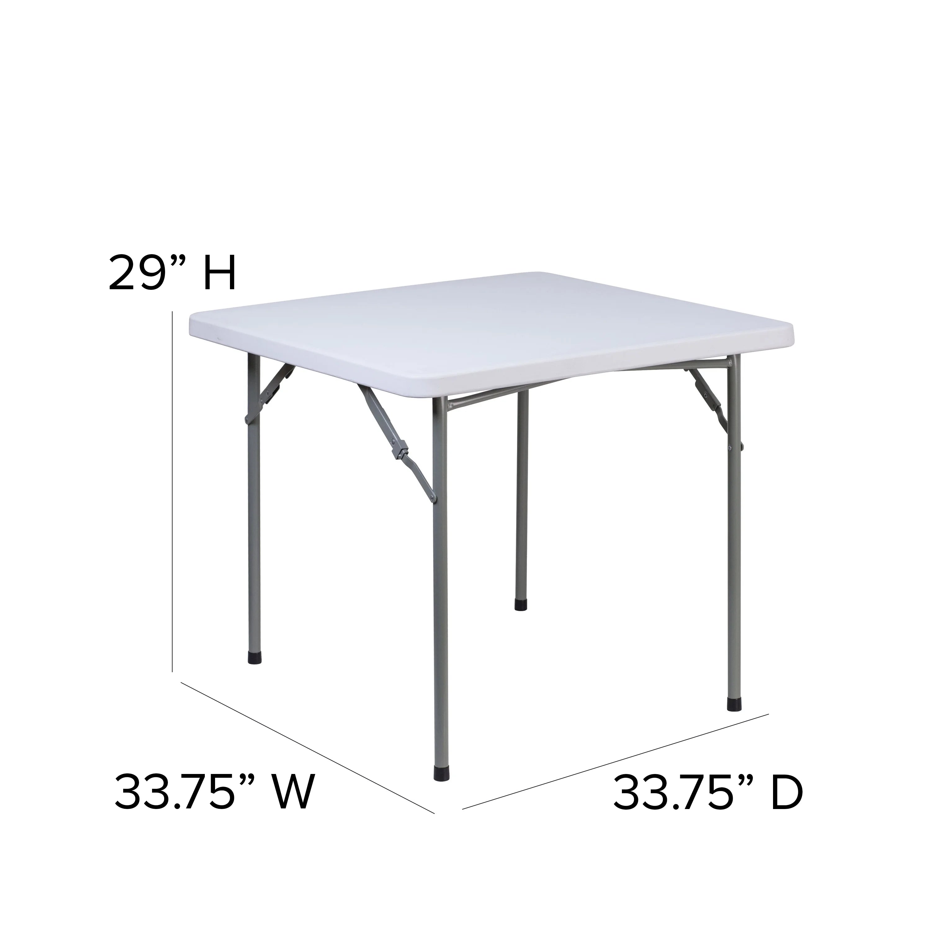 Flash Furniture 2.81-Foot Square Granite White Plastic Folding Table Q26144