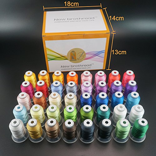 brothread 40 Colors Polyester Embroidery Machine Thread Kit 500M Each Spool A53441