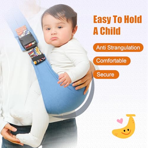 Baby Sling Carrier Newborn to Toddler, Non-Slip Hip Seat, Blue Sailboat E574