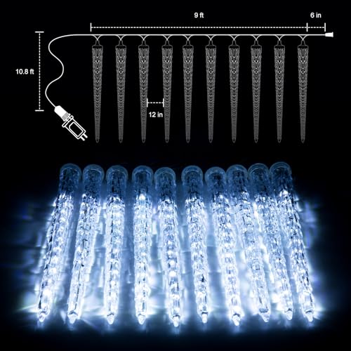 Brightown Christmas Meteor Shower Lights Outdoor 30ft 720 LED Waterproof Blue T277924