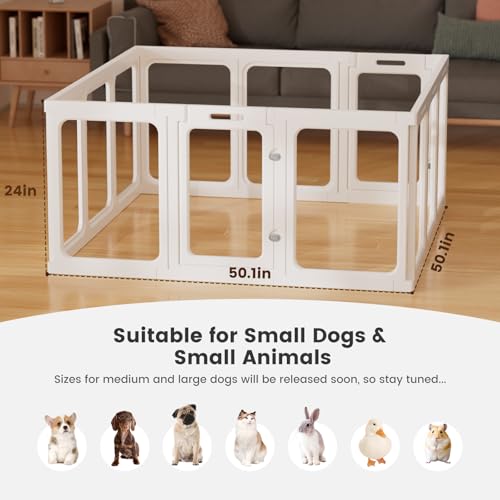 Clear Acrylic Dog Playpen 24" H Indoor Pet Fence for Puppy Small Dog Rabbit Cat R696