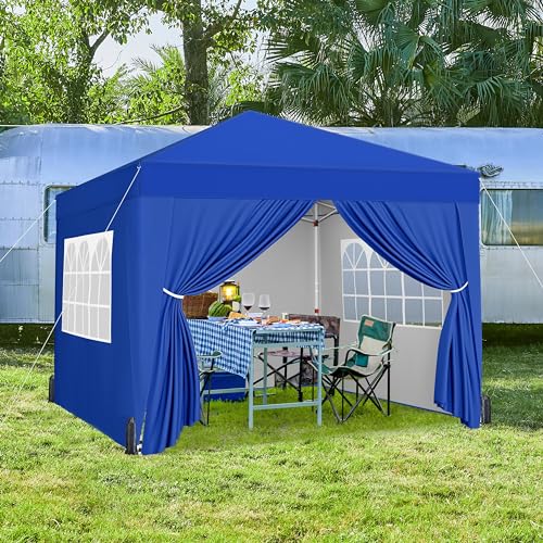 Yaheetech 10x10 Pop Up Canopy with 4 Removable Sidewalls, White F109731