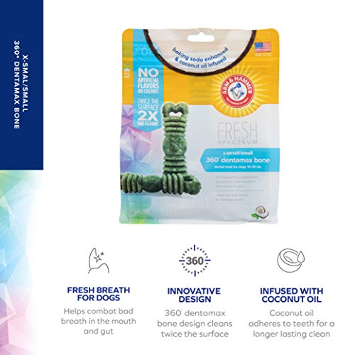 Arm & Hammer Fresh Spectrum 360 Degree GEO Bone Dental Treats for Pets, Coconut Mint, 14 Count C628