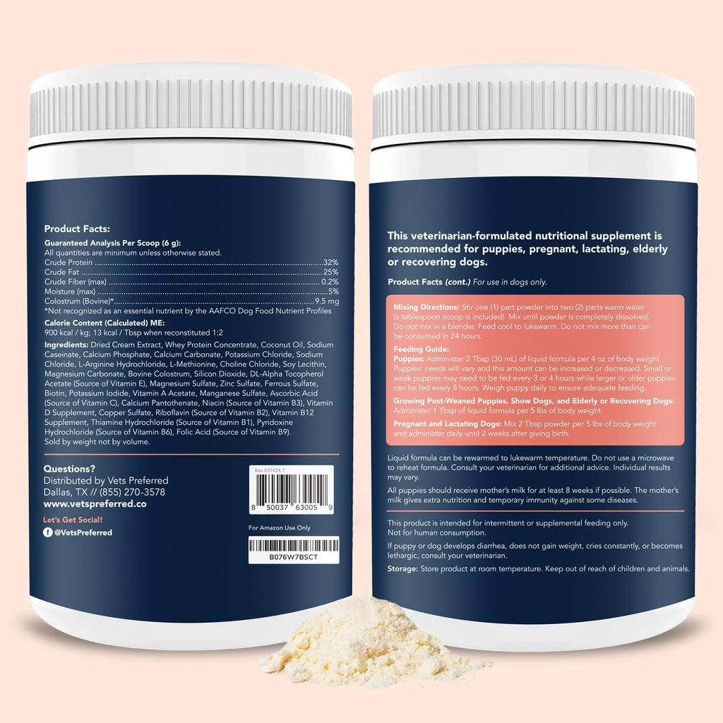 Vets Preferred Puppy Milk Replacement Formula for Dogs, 12 Oz E898