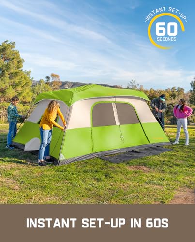 Fanttik Outdoor Camping Tent 4/6/8/10 Person Instant Cabin with Rainfly & Carry Bag G367