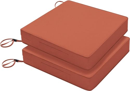 Favoyard Patio Chair Cushions 19 x 19 x 3 Inch Waterproof Outdoor Set of 2, Beige Q67095