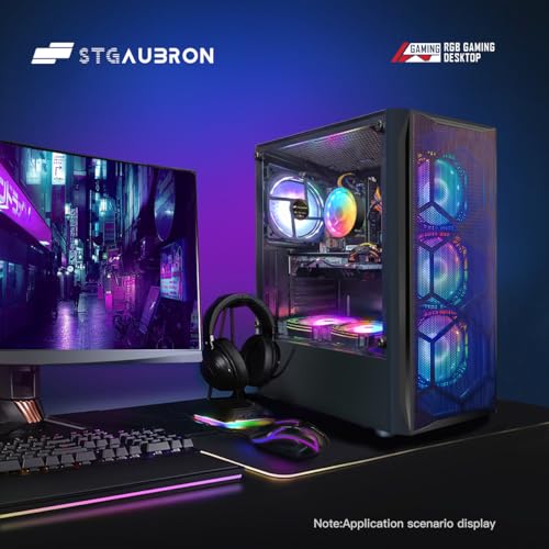 STGAubron Gaming PC Desktop, Intel Core i7, Radeon RX 580 8G, 16G RAM, 512G SSD G93438