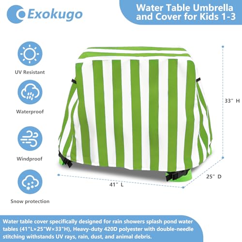 Kids Water Table Cover Outdoor Play Heavy-Duty 600D Waterproof Blue Q47935