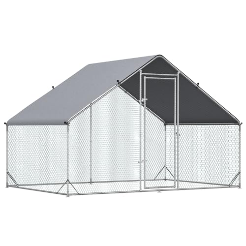 65Inch Chicken Coop Wooden with Nesting Box and Detachable Run, Outdoor Chicken-House Poultry Cage Hen, Removable Tray, Roosting Bars, Ramp, for Garden Backyard