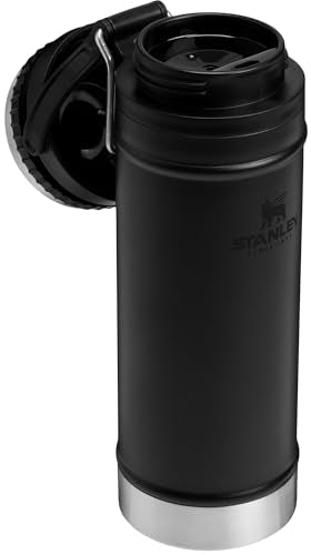 Stanley Travel Mug with French Press 16 oz, Insulated Stainless Steel, Black A45482