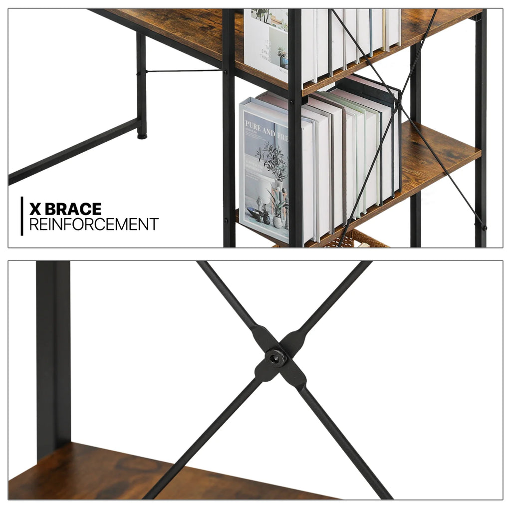 MoNiBloom Computer Desk & Chair Set with Bookshelf, Black N757916
