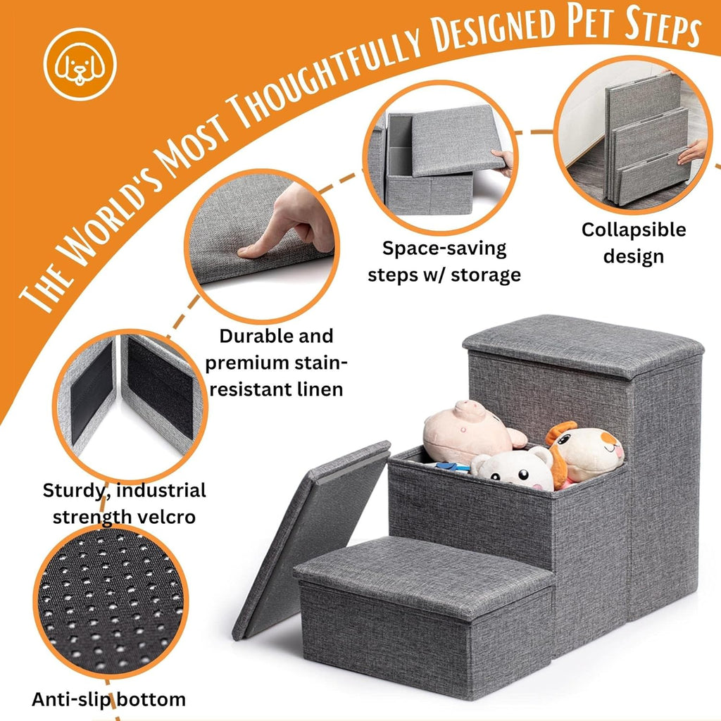 Foldable Dog Stairs for High Beds, Couch, and Small Pets P177