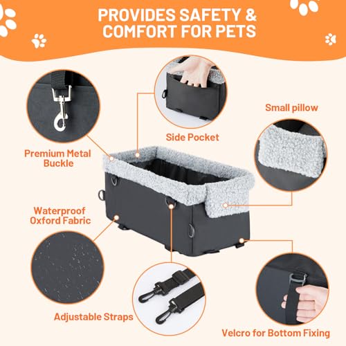 Dog Car Seat for Small Dogs with Metal Frame C180464
