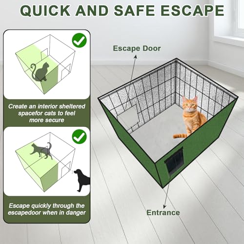Heated Cat House for Outdoor Winter, Waterproof Insulated Feral Cat Shelter, 20x16x20 in Q65925