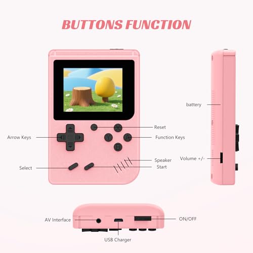 Retro Handheld Games Console with 400 Built-in Games, 3.0 Inch IPS Screen, Gray N346564
