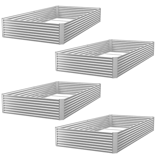 3 Pack Galvanized Raised Garden Bed Outdoor 36x18 inch Q5310
