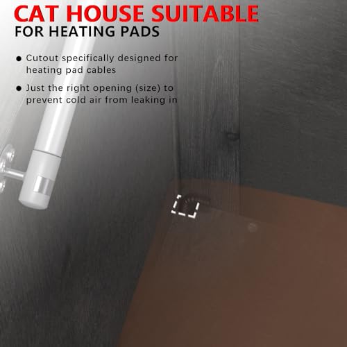 GDLF Outdoor Feral Cat House Heated Cat Shelter with All-Round Insulation Q5137