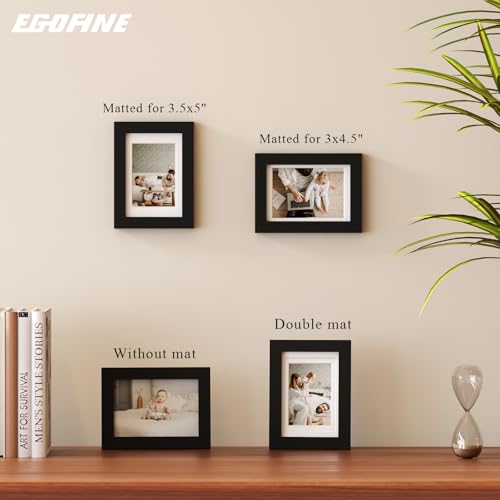 Egofine 8x10 Picture Frames Set of 6, Solid Wood with Plexiglass, White T6319