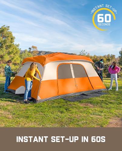 Fanttik Outdoor Camping Tent 4/6/8/10 Person Instant Cabin with Rainfly & Carry Bag G367