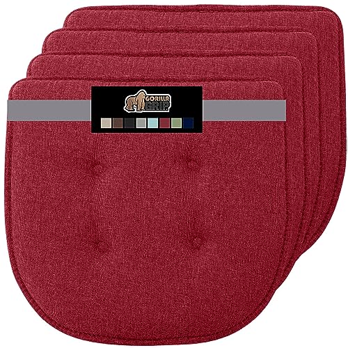 GORILLA GRIP Slip Resistant Chair Cushions, Memory Foam, Set of 2, Beige W525