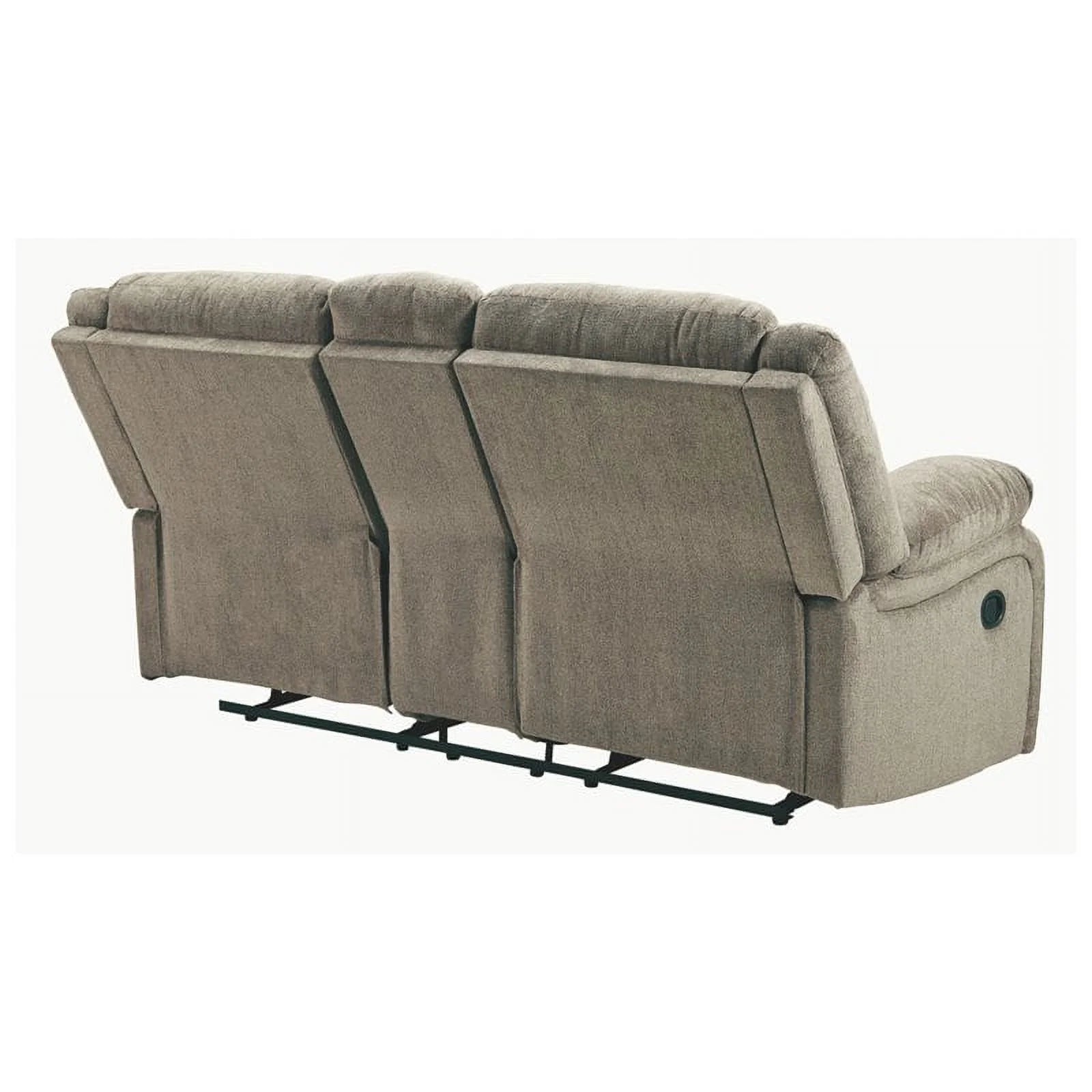 Bowery Hill Contemporary Fabric Reclining Loveseat with Console, Pewter Q6716