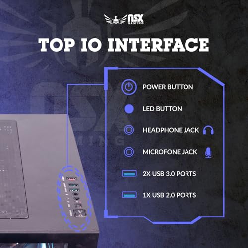 NSXGAMING Nova Desktop Gaming Computer, AMD Ryzen 5 5600G, 16GB DDR4, 512GB SSD N7906