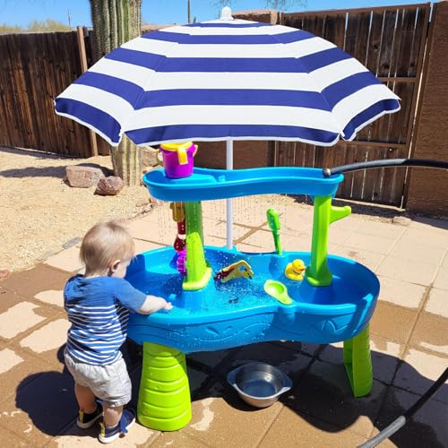 Kids Water Table Cover Outdoor Play Heavy-Duty 600D Waterproof Blue Q47935