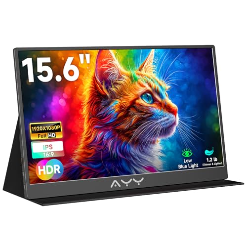 Portable Monitor 15.6 Inch 1080P IPS HDR USB HDMI for Laptop PC Mac G166