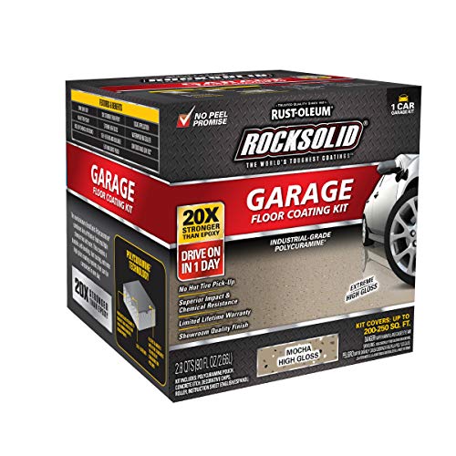 Rust-Oleum RockSolid Polycuramine Garage Floor Coating, 2.5 Car Kit, High Gloss Gray F2688