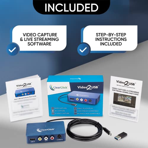 ClearClick Video to USB 1080P Audio Video Capture Device D18711