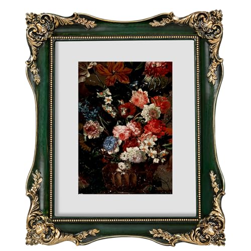 Black Vintage Picture Frame with Mat for 5x7 or 8x10 Photos E9622