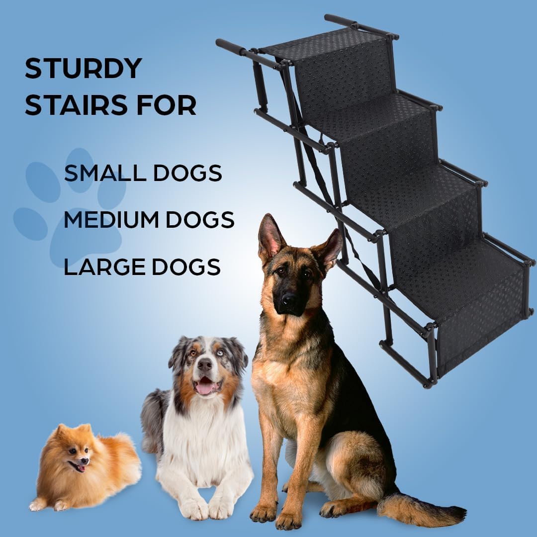 Dog Ramps for Small & Big Dogs, Lightweight Folding Pet Stairs for Truck, SUV, High Bed W97746