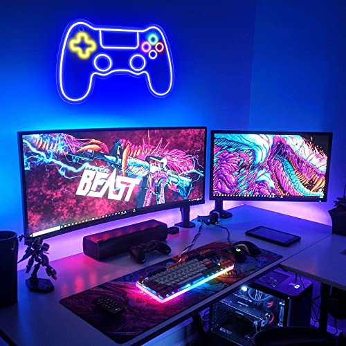 Kavaas Gaming Neon Sign Mushroom Wall Decor for Game Room, Red K6405