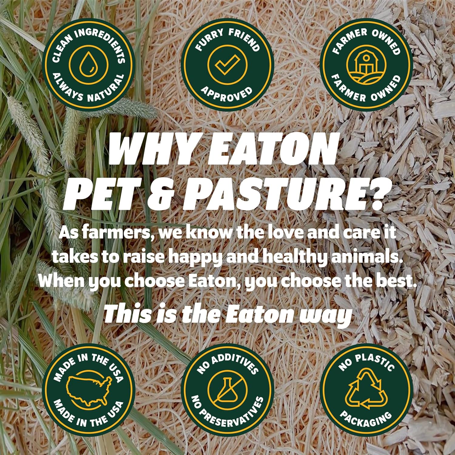 Eaton Pet and Pasture Naturally Grown Hemp Pet Bedding for Chickens, Small Pets, 28L J829