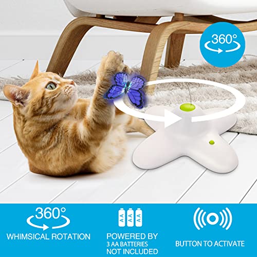 ALL FOR PAWS 2 in 1 Cat Wand Toy with Butterfly Spinner, USB Rechargeable S24679