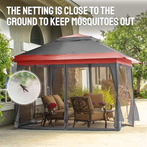 CROWN SHADES 13x13 Pop Up Gazebo with Wheeled STO-N-Go Cover Bag (Grey) N449398