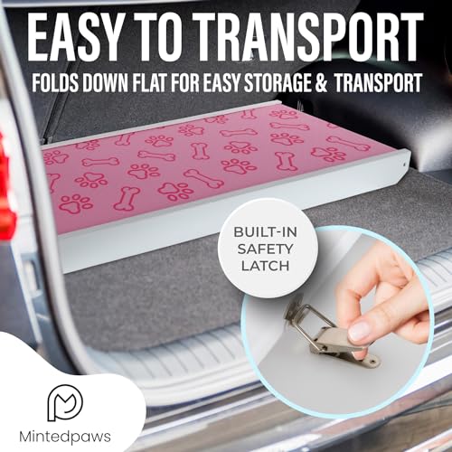 Extra Wide Anti-Slip Dog Ramp Rubber 43" Long Adjustable for Couch, Bed or Car A9996