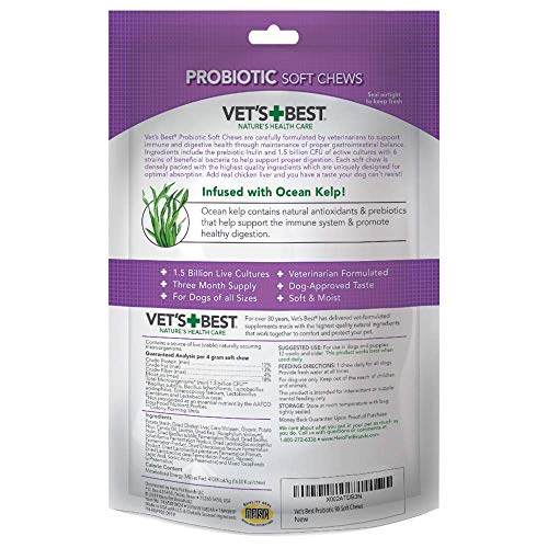 Vet's Best Probiotic Soft Chews Dog Supplement, 90 Day Supply Z925