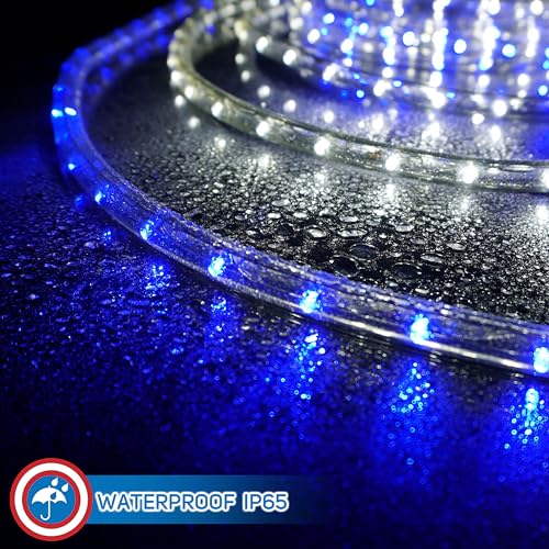 Russell Decor LED Rope Lights Red White Blue 30ft with Remote Control C9460