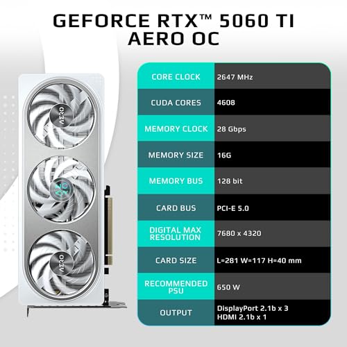 GIGABYTE GeForce RTX 5060 Ti Gaming OC 16G Graphics Card, 16GB GDDR7, WINDFORCE Cooling I122