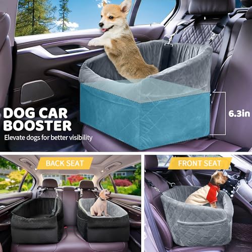 Dog Car Seat for Small Medium Dogs, Detachable Washable Pet Booster Seat Grey I26690