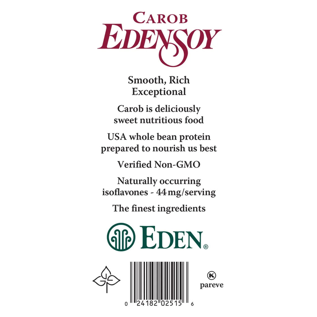 Eden Foods Organic EdenSoy Soymilk Dairy Free Carob 32 fl oz Pack of 3 H8073